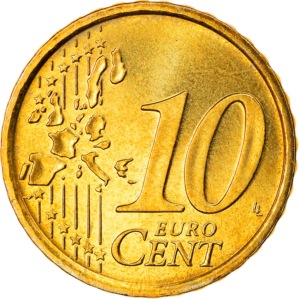 San Marino, 10 Euro Cent, 2004, Rome, MS(65-70), Brass, KM:443