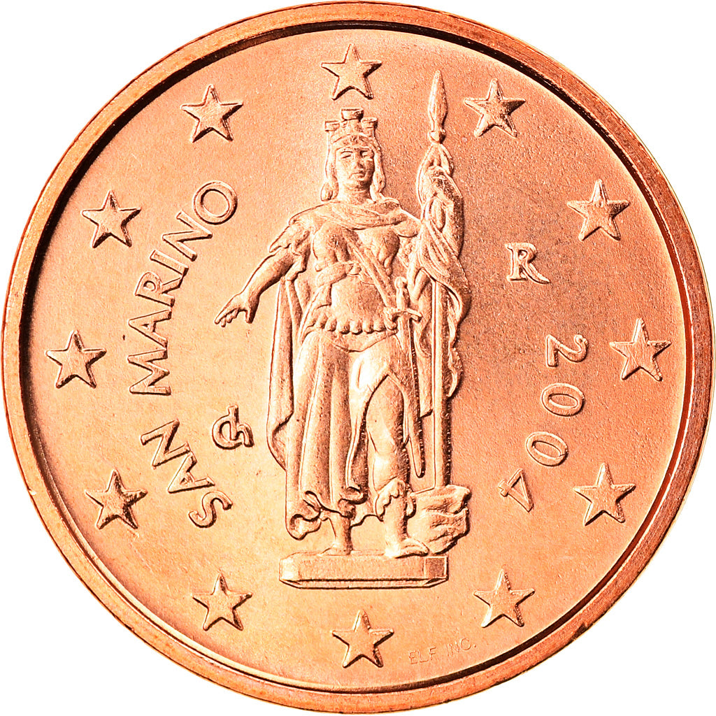 San Marino, 2 Euro Cent, 2004, Rome, MS(65-70), Copper Plated Steel, KM:441
