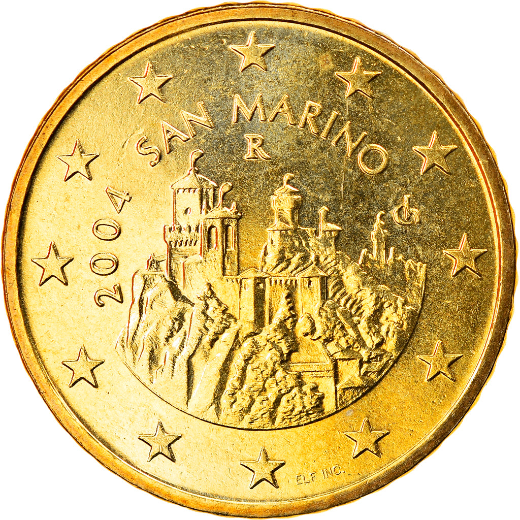 San Marino, 50 Euro Cent, 2004, Rome, MS(65-70), Brass, KM:445