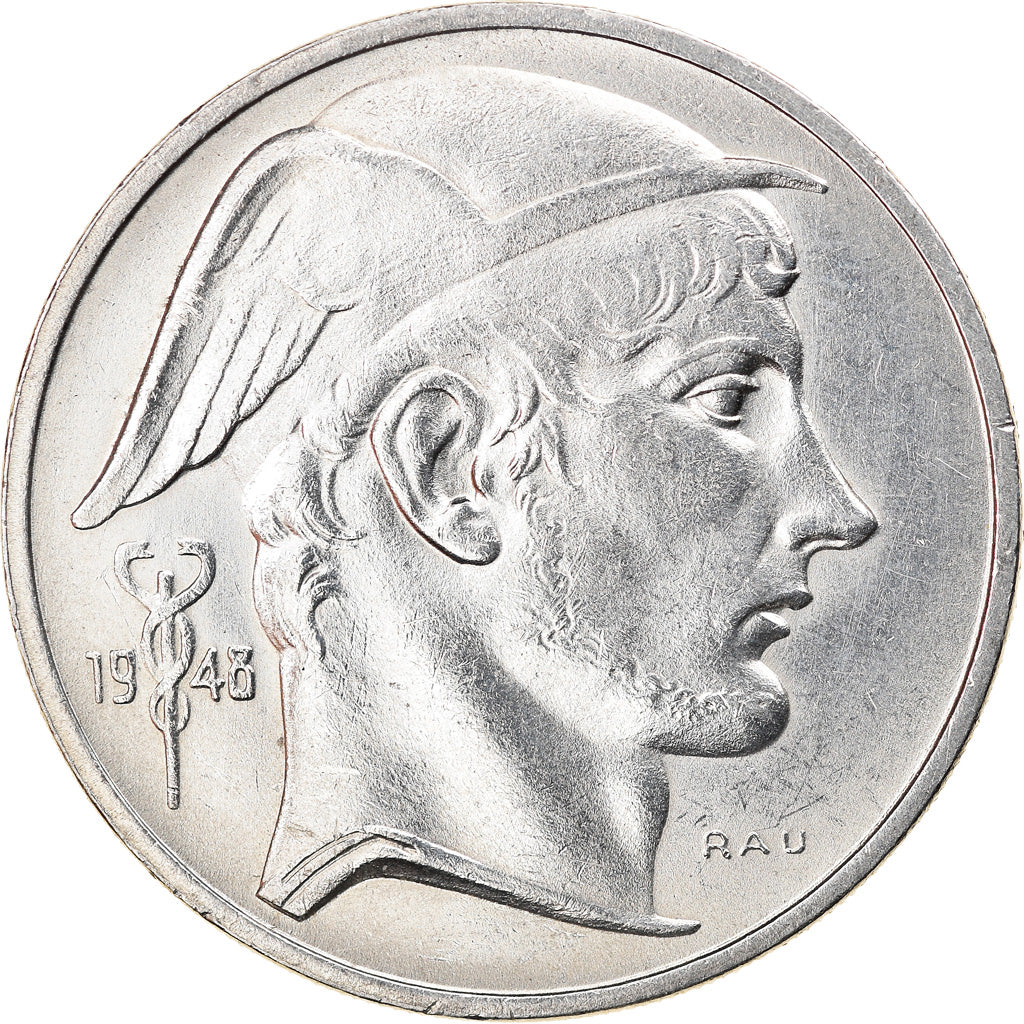 Coin, Belgium, 50 Francs, 50 Frank, 1948, EF(40-45), Silver, KM:136.1