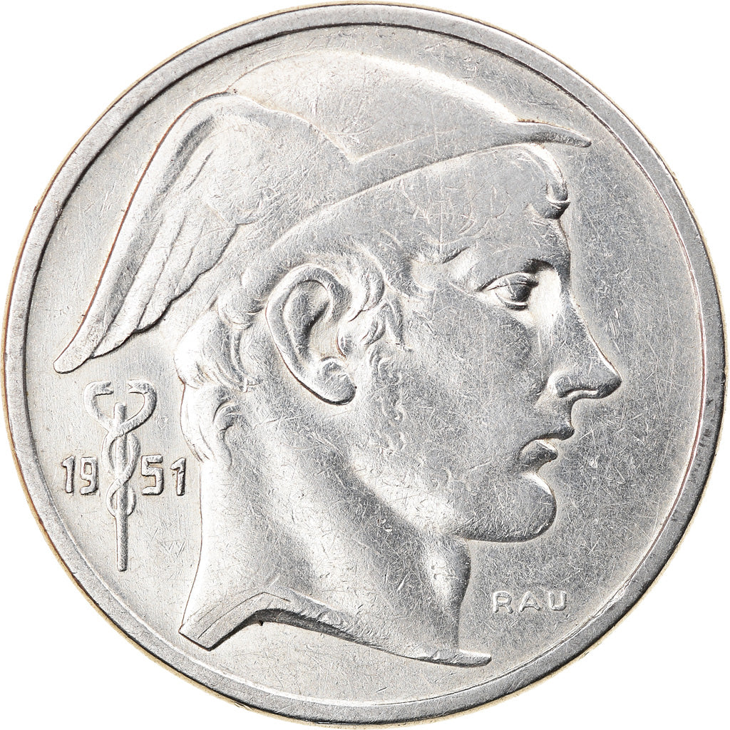 Coin, Belgium, 50 Francs, 50 Frank, 1951, EF(40-45), Silver, KM:137