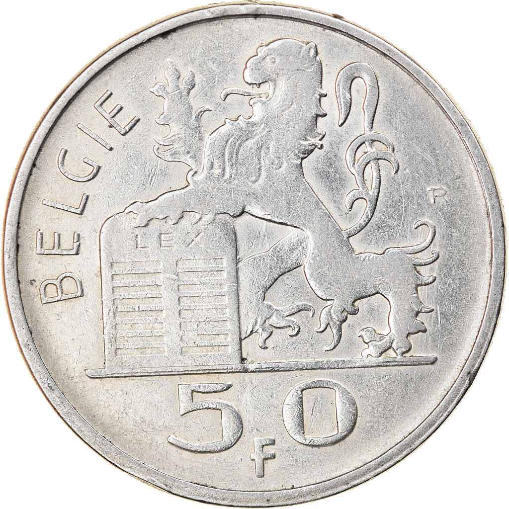 Coin, Belgium, 50 Francs, 50 Frank, 1951, EF(40-45), Silver, KM:137