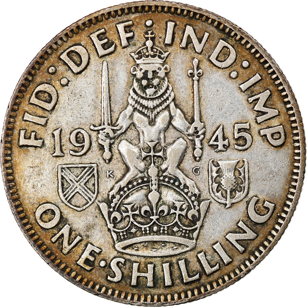 Coin, Great Britain, George VI, Shilling, 1945, VF(30-35), Silver, KM:854