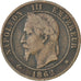 FRANCE, Napoléon III, 10 Centimes, 1862, Paris, KM #798.1, VF(20-25), Bronze, G.