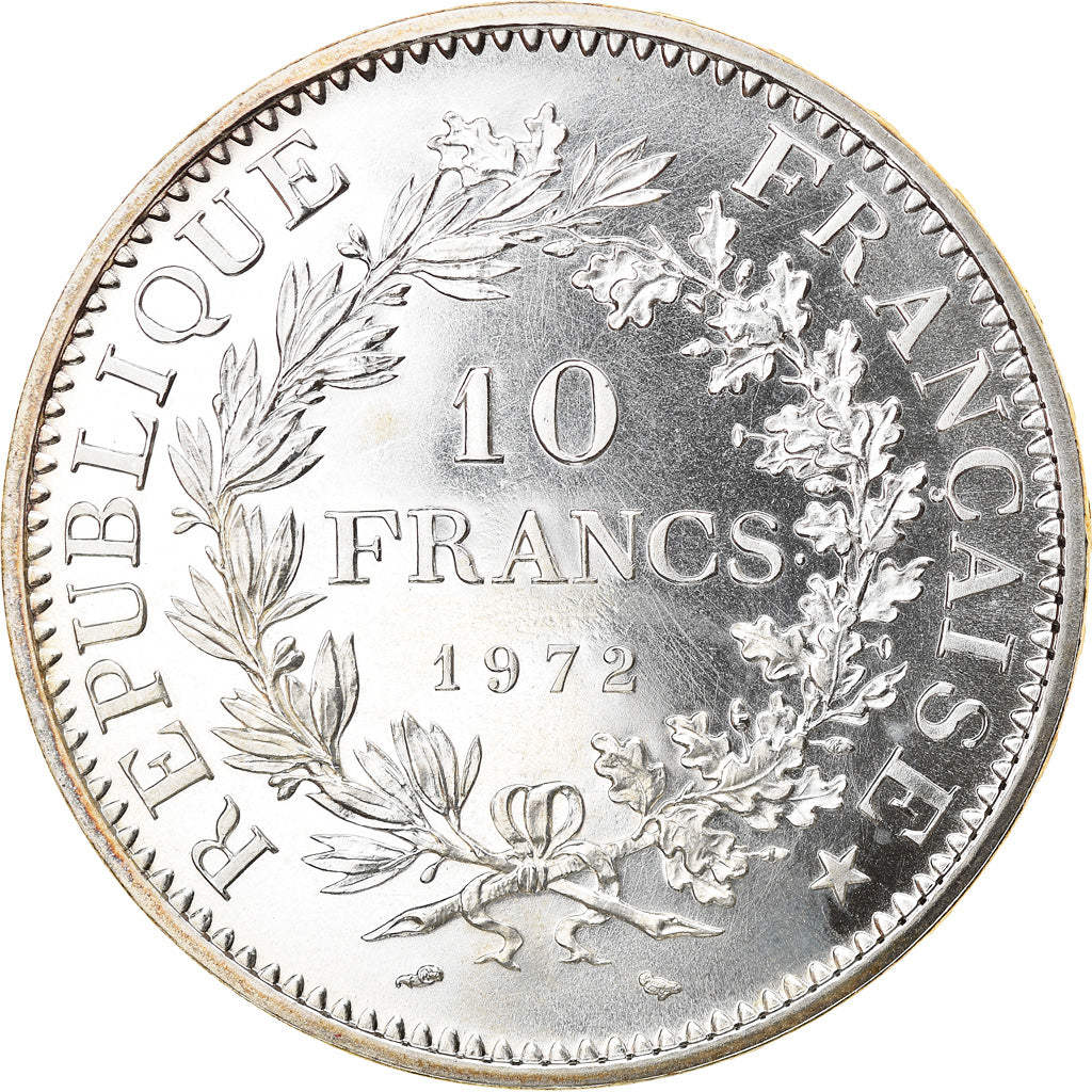 Coin, France, Hercule, 10 Francs, 1972, Paris, MS(65-70), Silver, KM:932