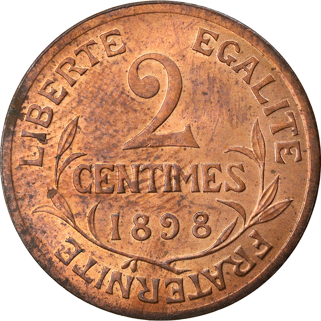 Moeda, França, Dupuis, 2 Centimes, 1898, Paris, MS(60-62), Bronze, KM:841