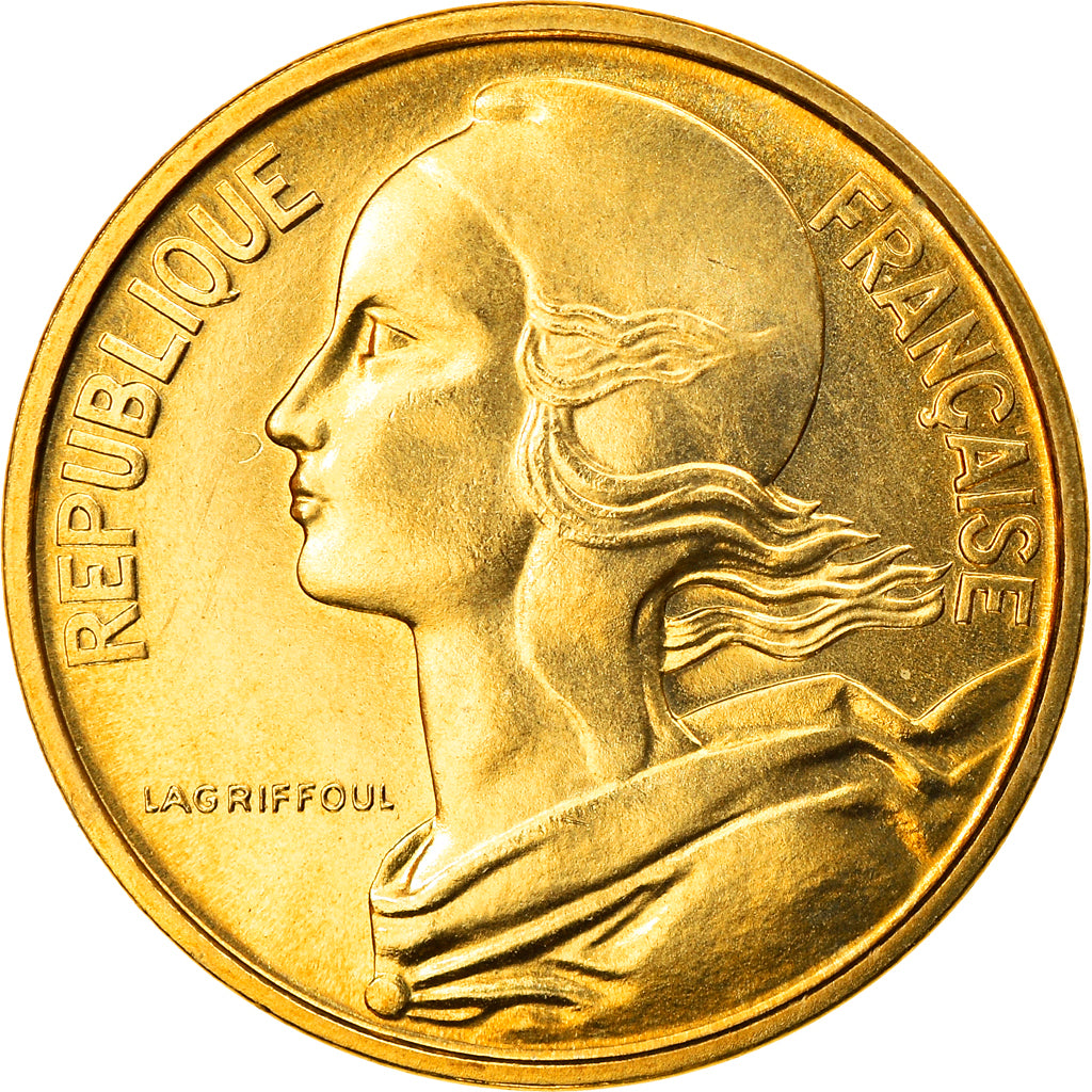 Moeda, França, Marianne, 10 Centimes, 1972, Paris, MS(65-70), Alumínio-Bronze