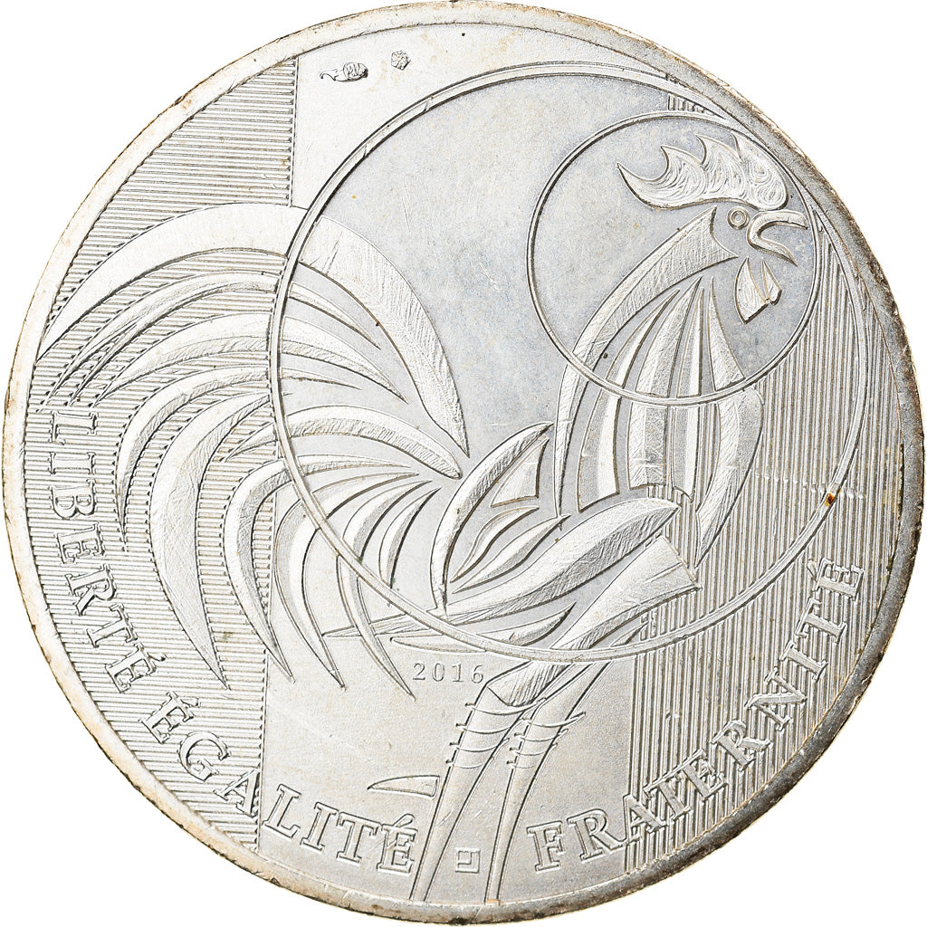 France, 10 Euro, Coq, 2016, MS(63), Silver, Gadoury:EU797
