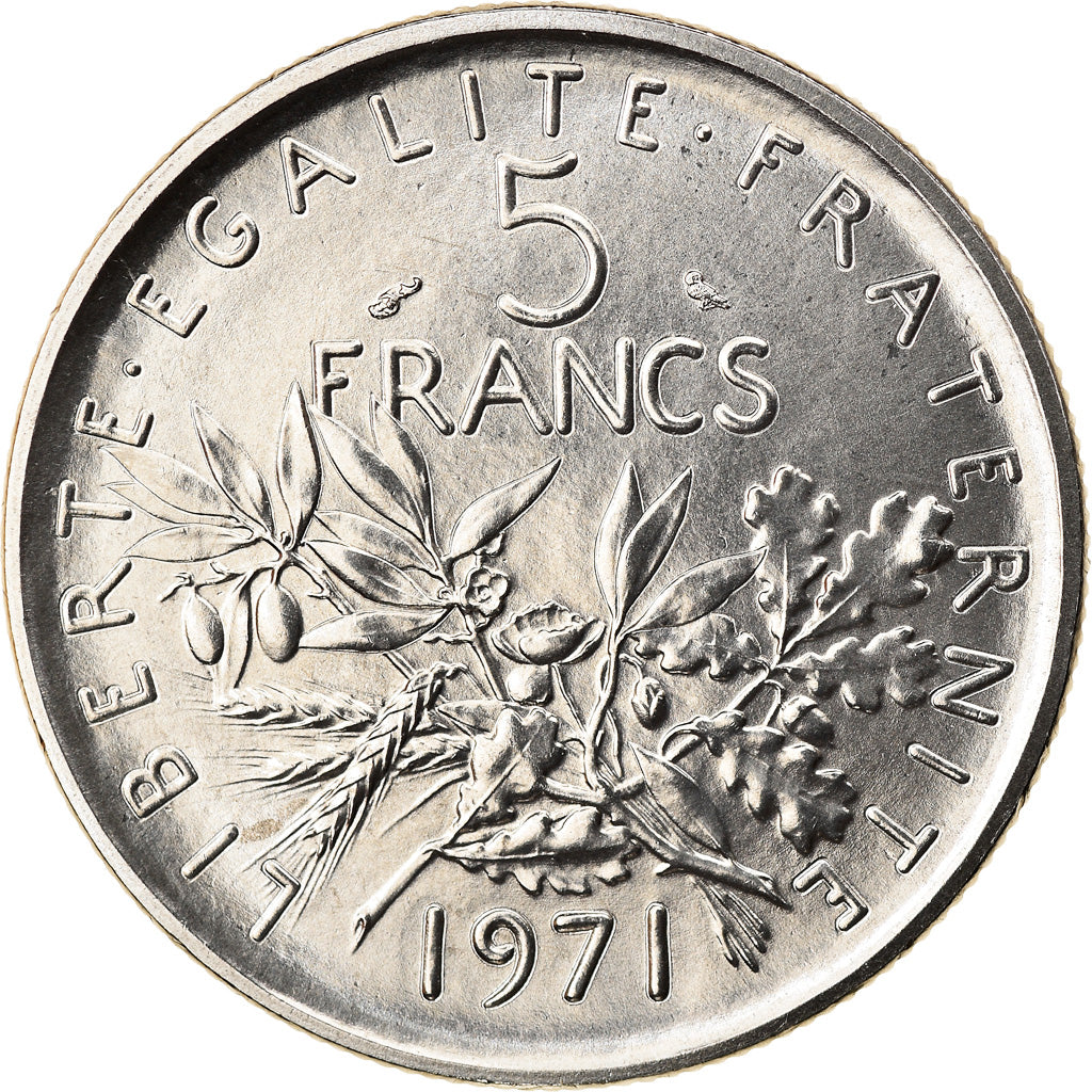 Münze, Frankreich, Semeuse, 5 Francs, 1971, Paris, STGL, Nickel Clad