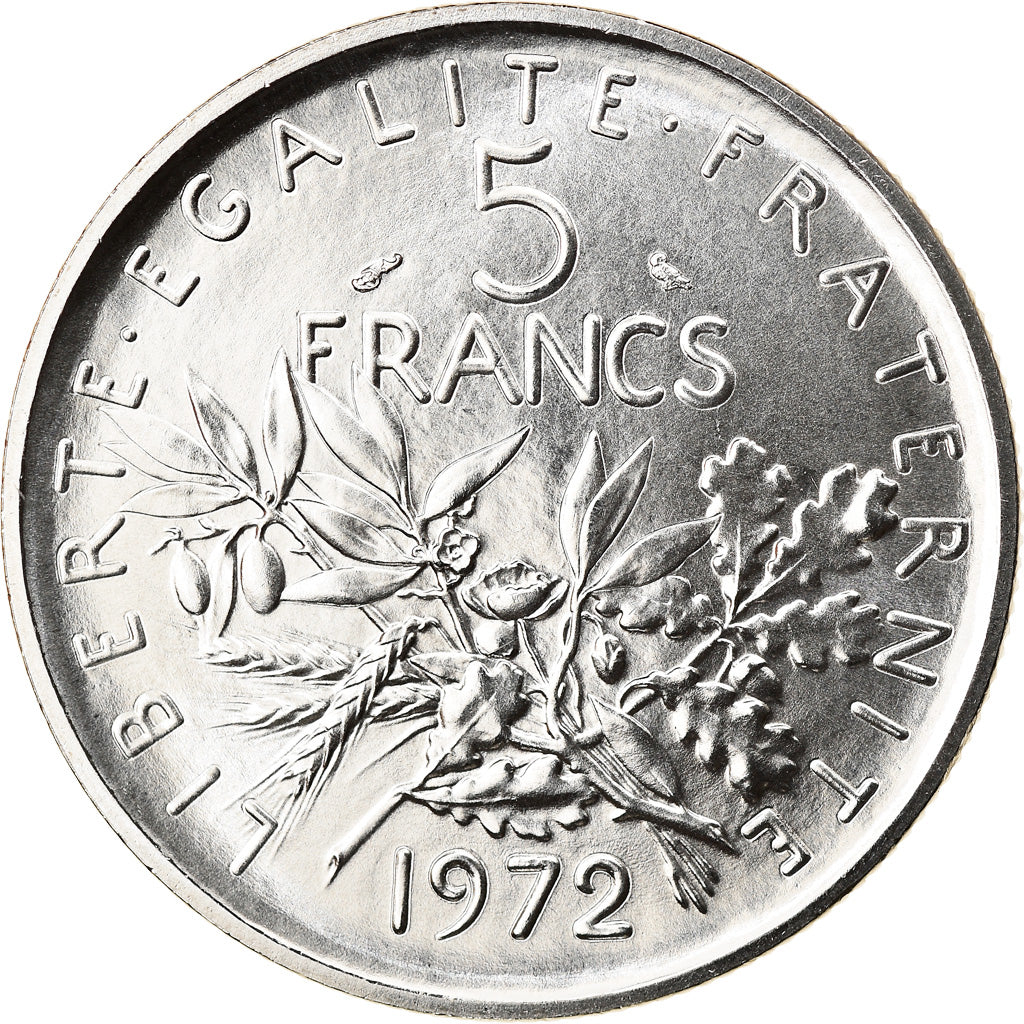 Monnaie, France, Semeuse, 5 Francs, 1972, Paris, FDC, Nickel Clad Copper-Nickel