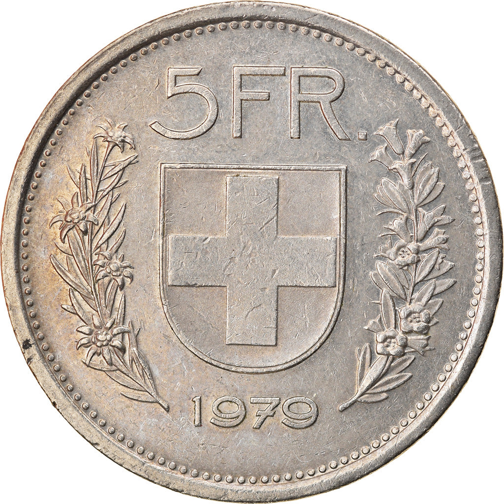 Coin, Switzerland, 5 Francs, 1979, Bern, EF(40-45), Copper-nickel, KM:40a.1