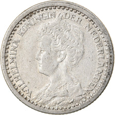 Moneda, Países Bajos, Wilhelmina I, 10 Cents, 1925, BC+, Plata, KM:145