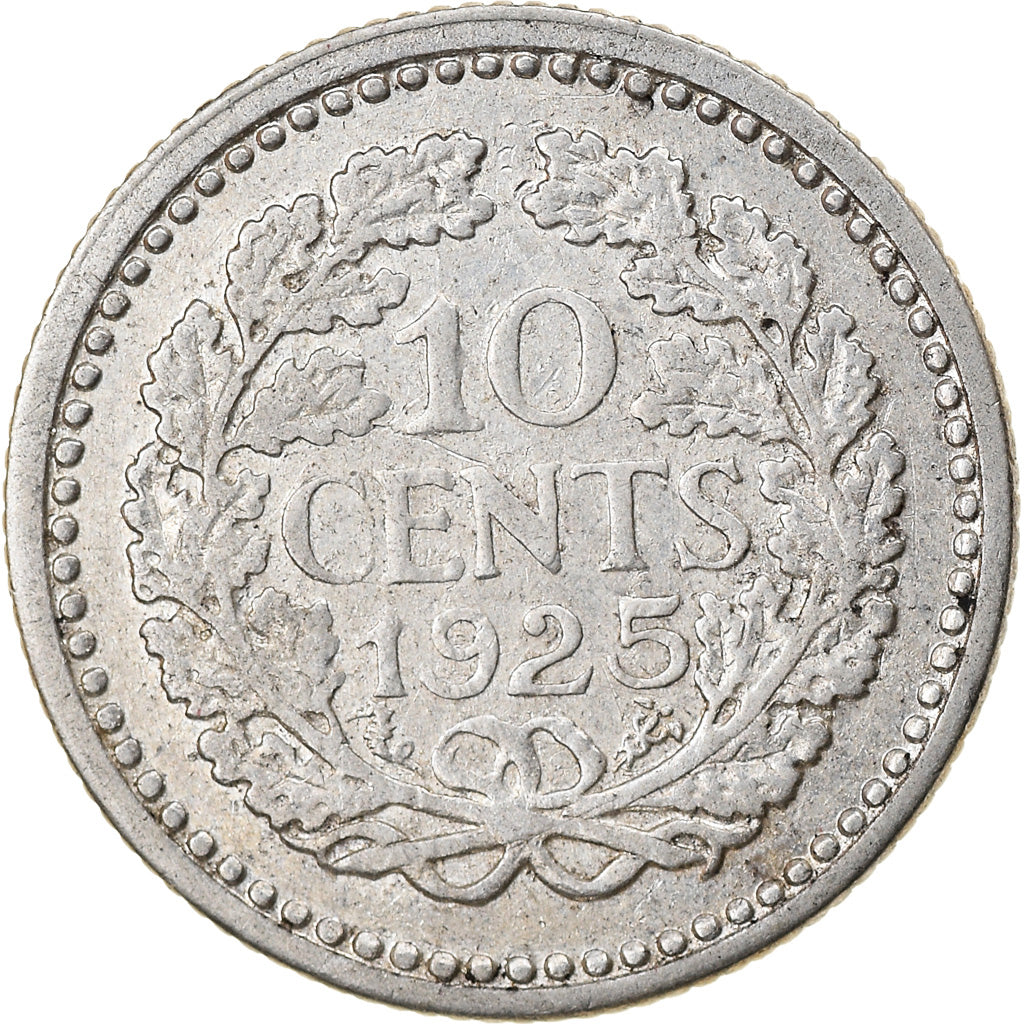 Coin, Netherlands, Wilhelmina I, 10 Cents, 1925, VF(20-25), Silver, KM:145
