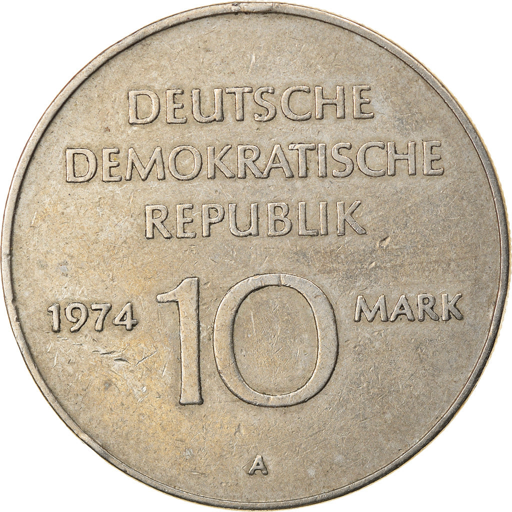 Coin, GERMAN-DEMOCRATIC REPUBLIC, 10 Mark, 1974, Berlin, EF(40-45)