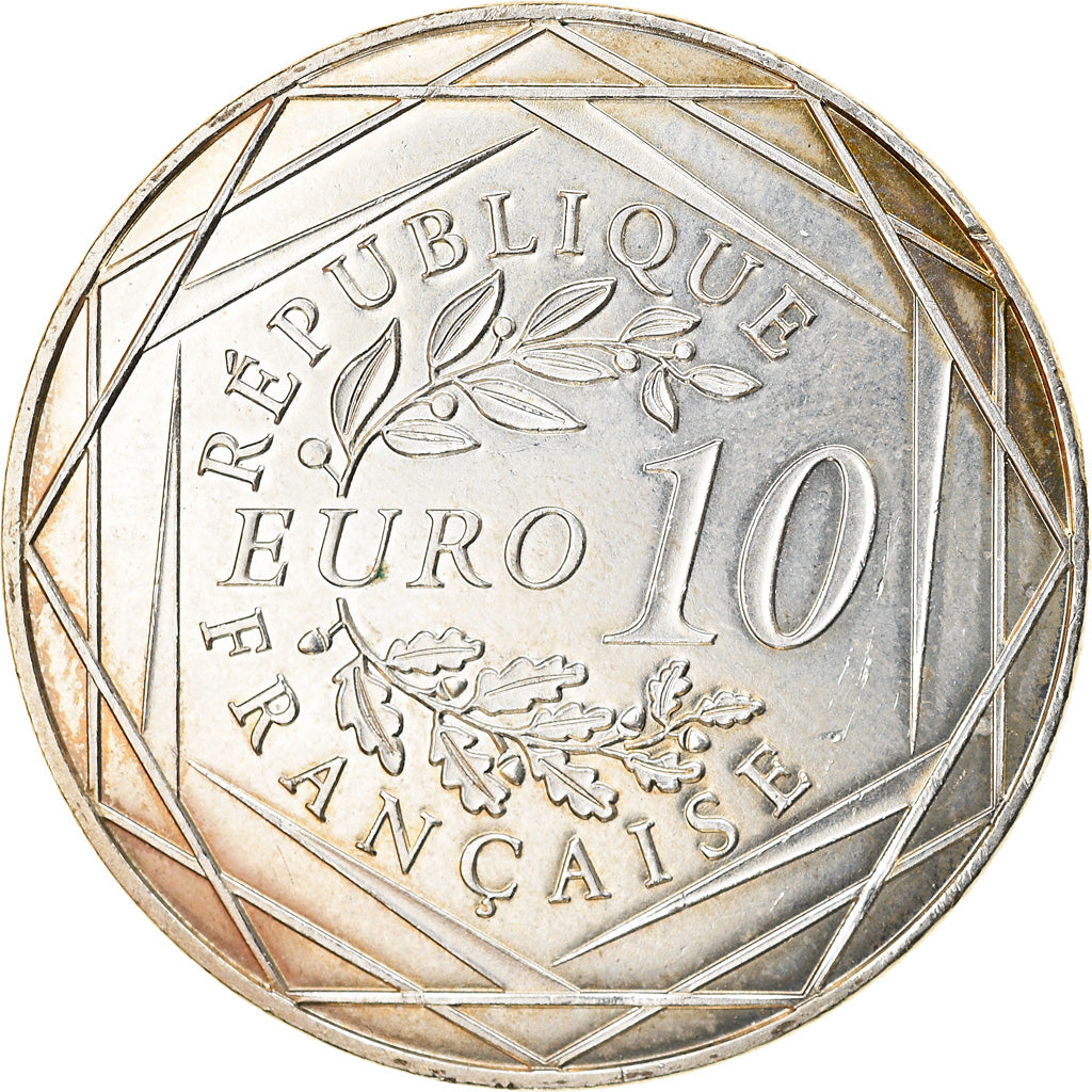 France, 10 Euro, 2014, Coq, AU(55-58), Silver, Gadoury:EU656
