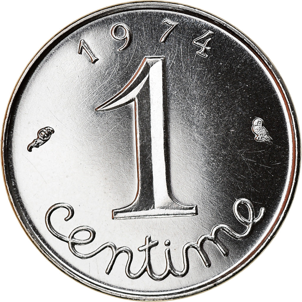 Coin, France, Épi, Centime, 1974, Paris, MS(65-70), Stainless Steel, KM:928