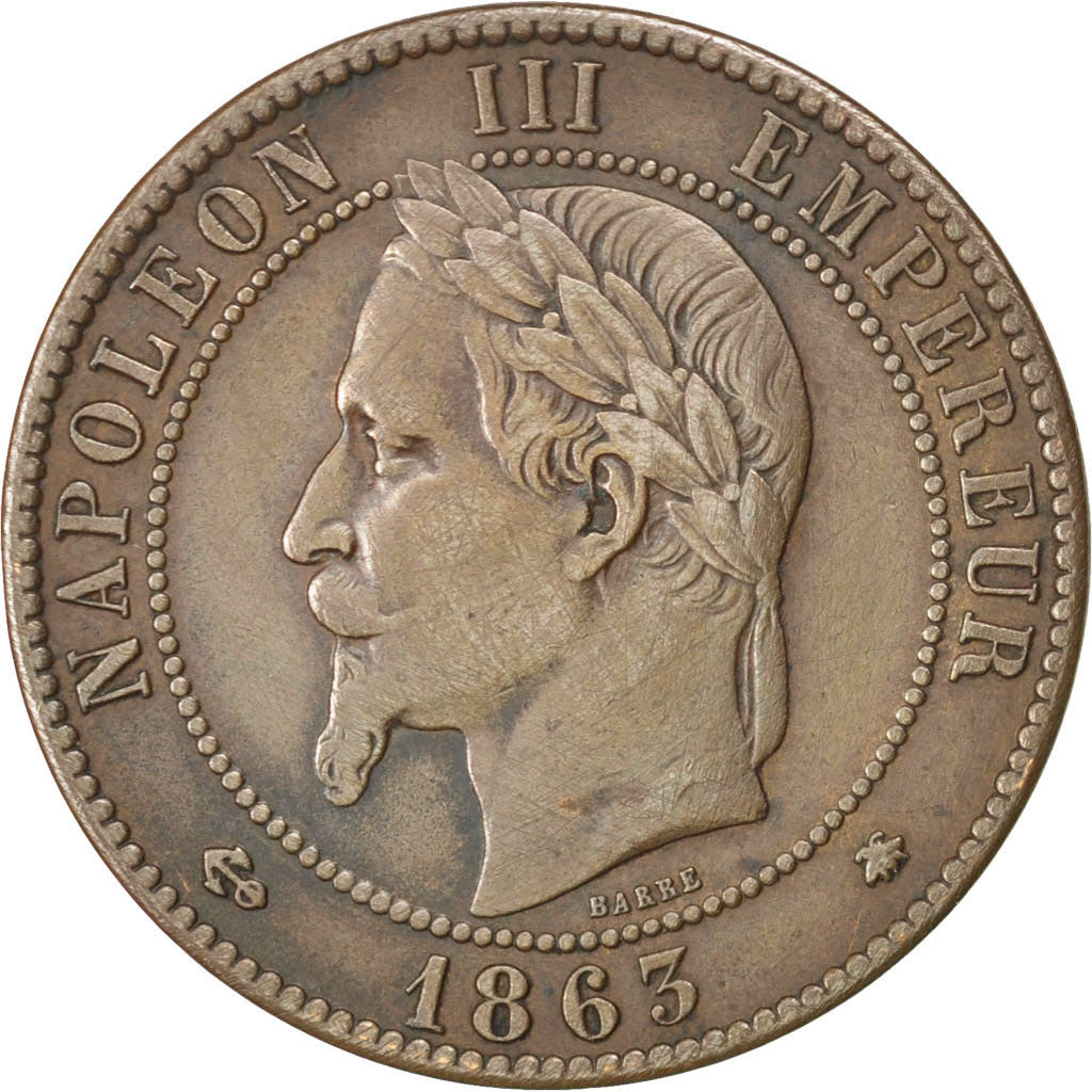 Coin, France, Napoleon III, Napoléon III, 10 Centimes, 1863, Paris, EF(40-45)