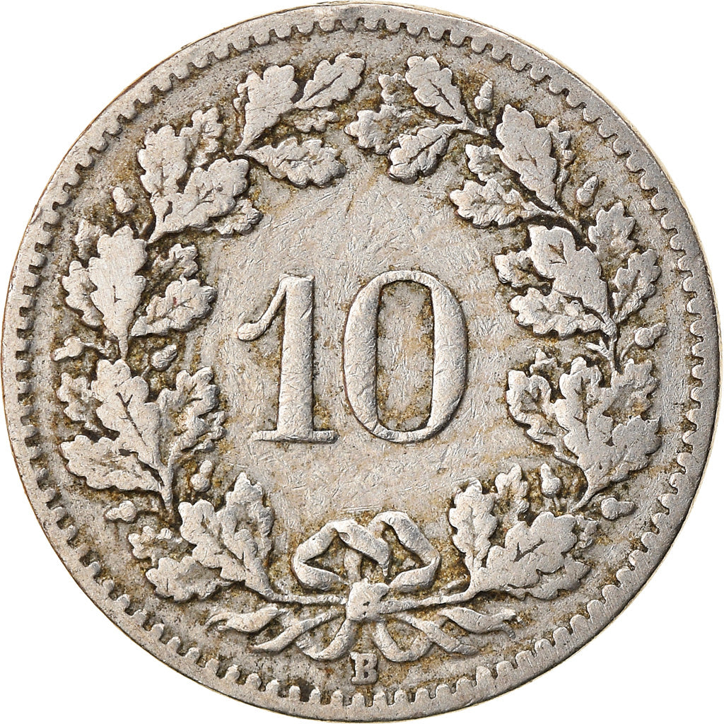 Coin, Switzerland, 10 Rappen, 1908, Bern, VF(20-25), Copper-nickel, KM:27