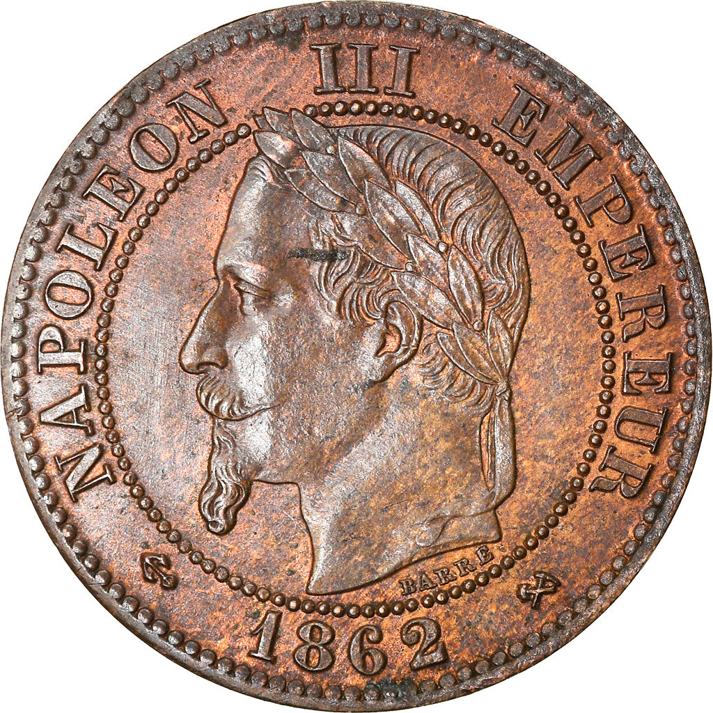 Munten, Frankrijk, Napoleon III, 2 Centimes, 1862, Bordeaux, PR, Bronze