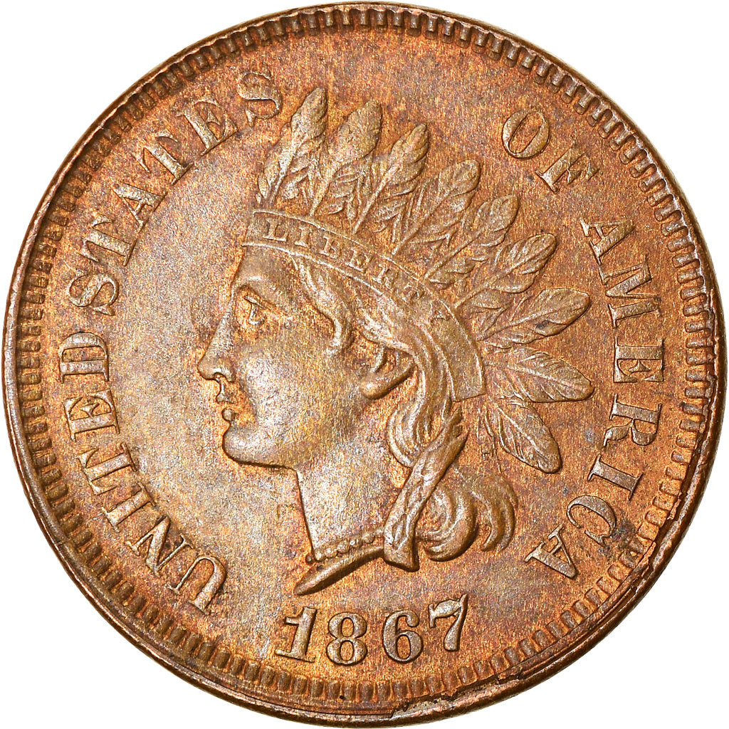Coin, United States, Indian Head Cent, Cent, 1867, U.S. Mint, Philadelphia