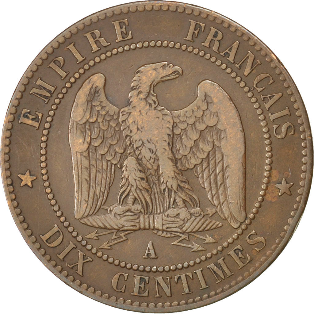 FRANCE, Napoléon III, 10 Centimes, 1864, Paris, KM #798.1, EF(40-45), Bronze, G.