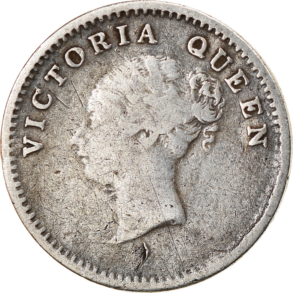 Coin, INDIA-BRITISH, Victoria, 2 Annas, 1841, Bombay, EF(40-45), Silver