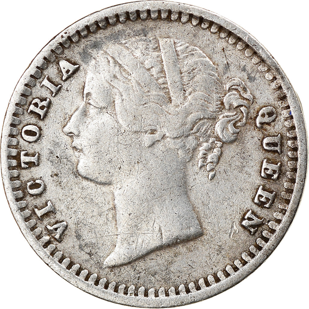 Coin, INDIA-BRITISH, Victoria, 2 Annas, 1841, Calcutta, EF(40-45), Silver