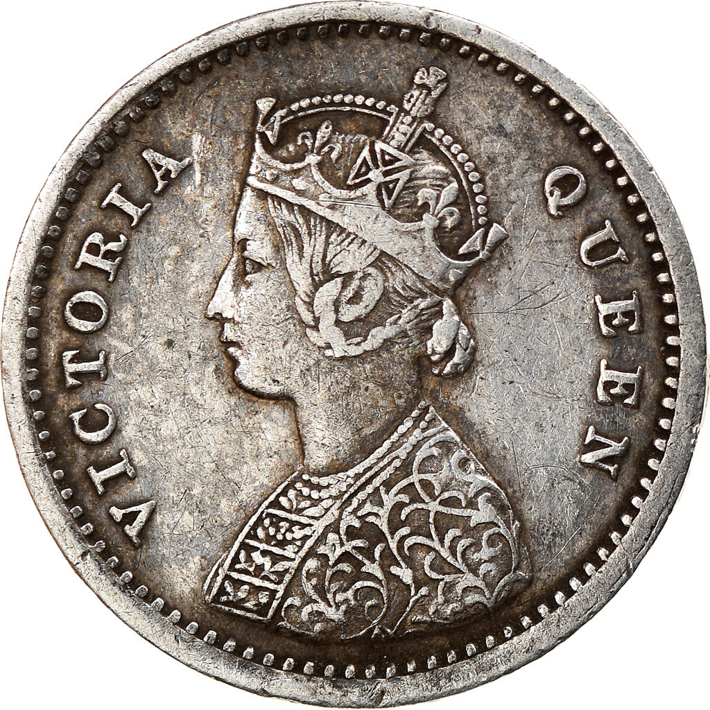 Coin, INDIA-BRITISH, Victoria, 2 Annas, 1862, EF(40-45), Silver, KM:469