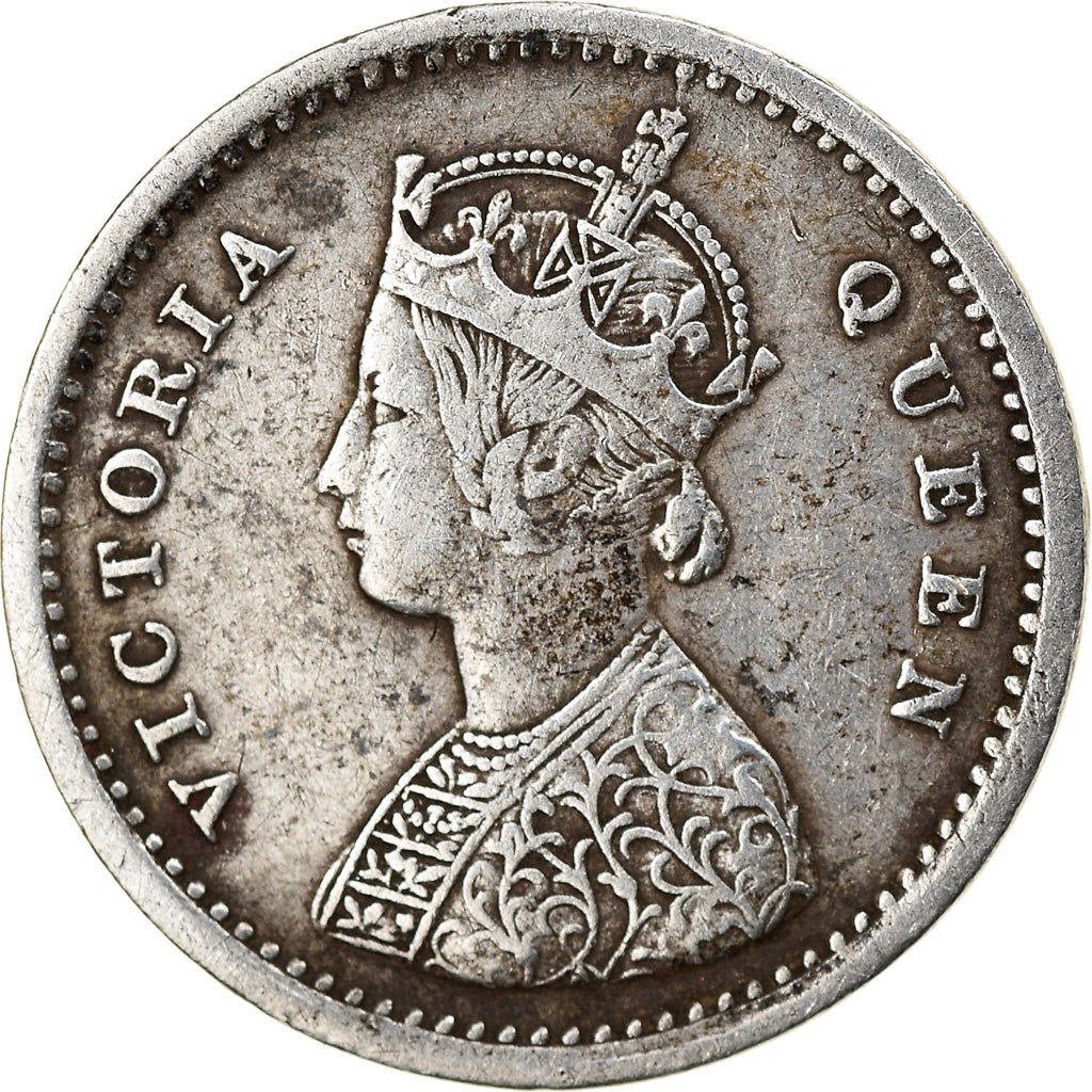 Coin, INDIA-BRITISH, Victoria, 2 Annas, 1862, EF(40-45), Silver, KM:469