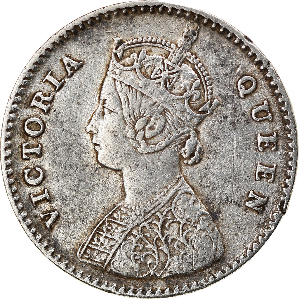 Coin, INDIA-BRITISH, Victoria, 2 Annas, 1875, EF(40-45), Silver, KM:469
