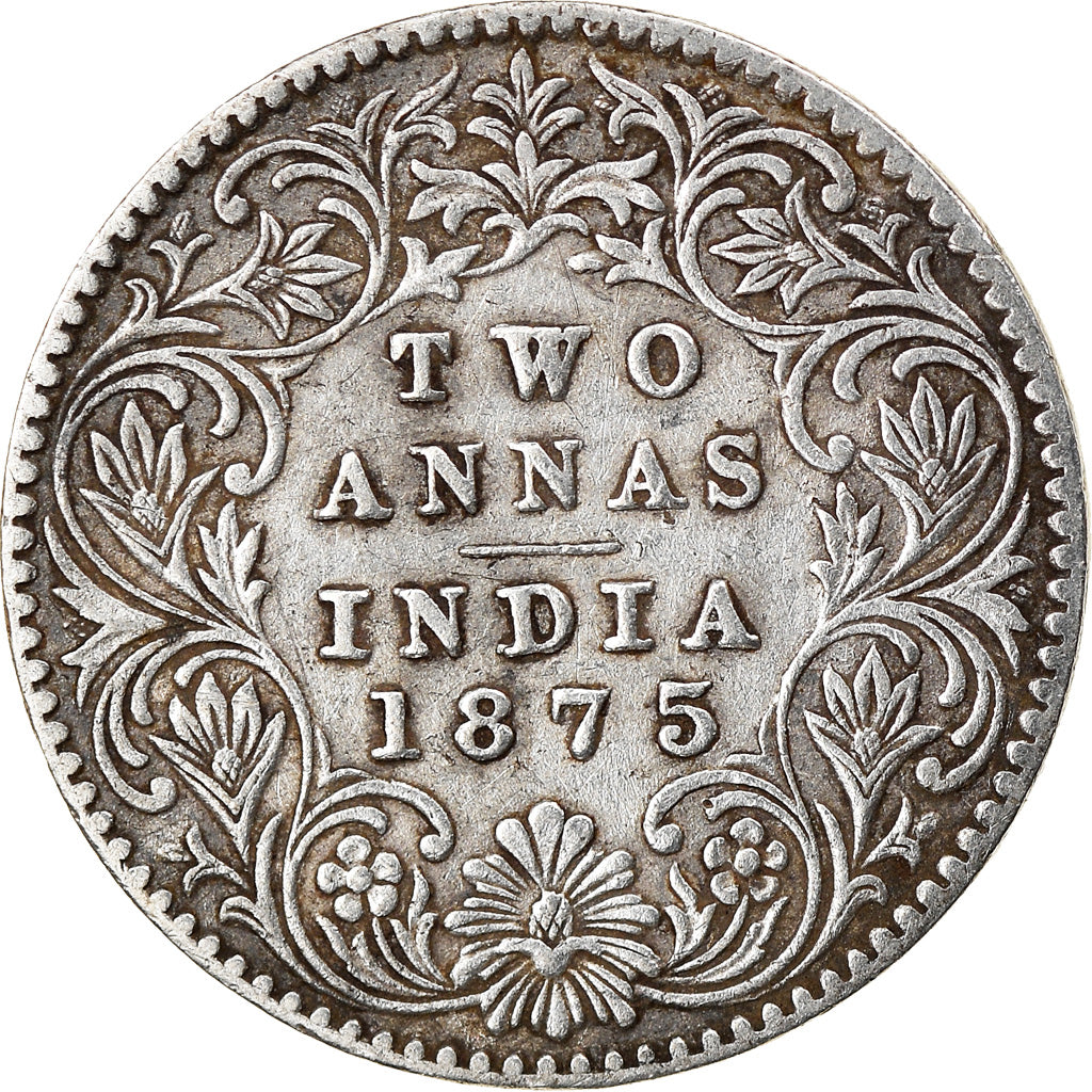 Coin, INDIA-BRITISH, Victoria, 2 Annas, 1875, EF(40-45), Silver, KM:469
