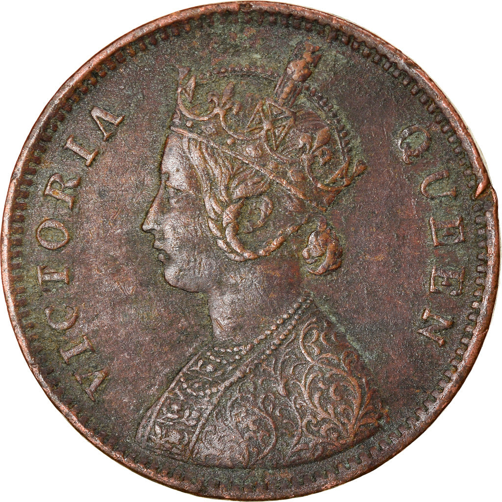 Moeda, ÍNDIA - BRITÂNICA, Victoria, 1/4 Anna, 1862, EF(40-45), Cobre, KM:467