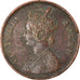 Moeda, ÍNDIA - BRITÂNICA, Victoria, 1/4 Anna, 1862, EF(40-45), Cobre, KM:467