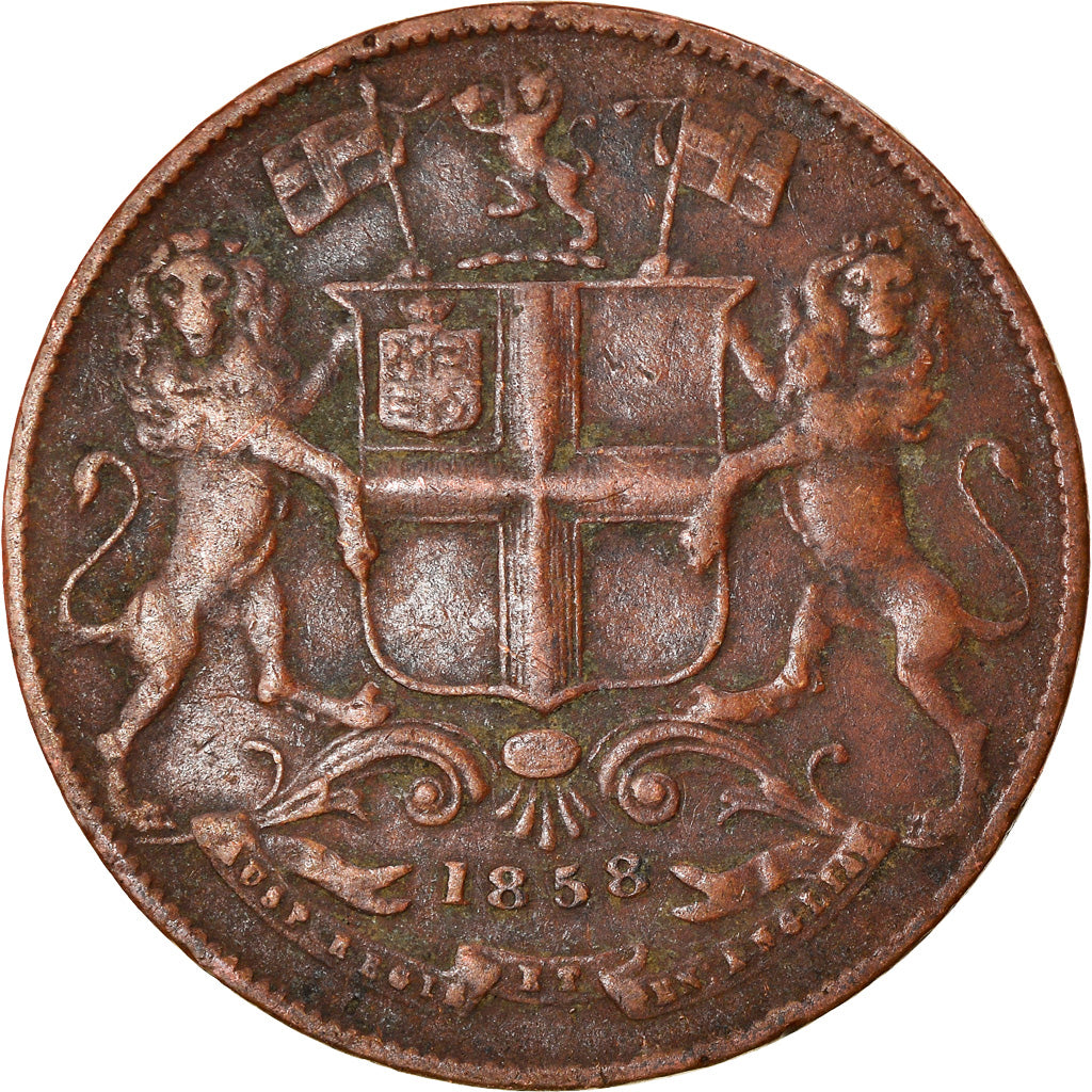 Coin, INDIA-BRITISH, 1/4 Anna, 1858, EF(40-45), Copper, KM:463.1