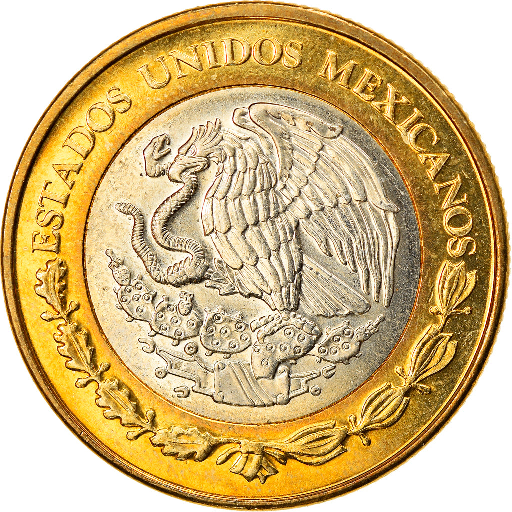 Coin, Mexico, 10 Pesos, 2008, Mexico City, EF(40-45), Bi-Metallic, KM:616