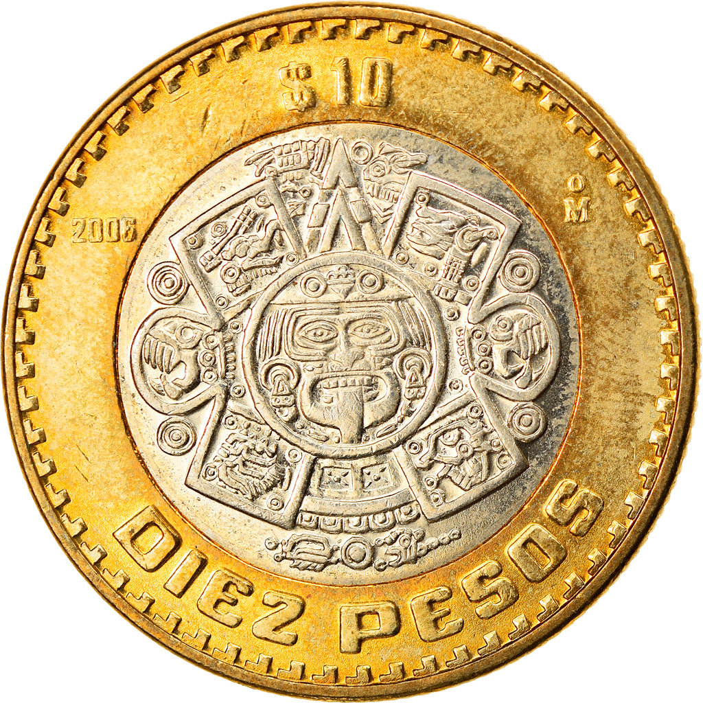 Coin, Mexico, 10 Pesos, 2008, Mexico City, EF(40-45), Bi-Metallic, KM:616