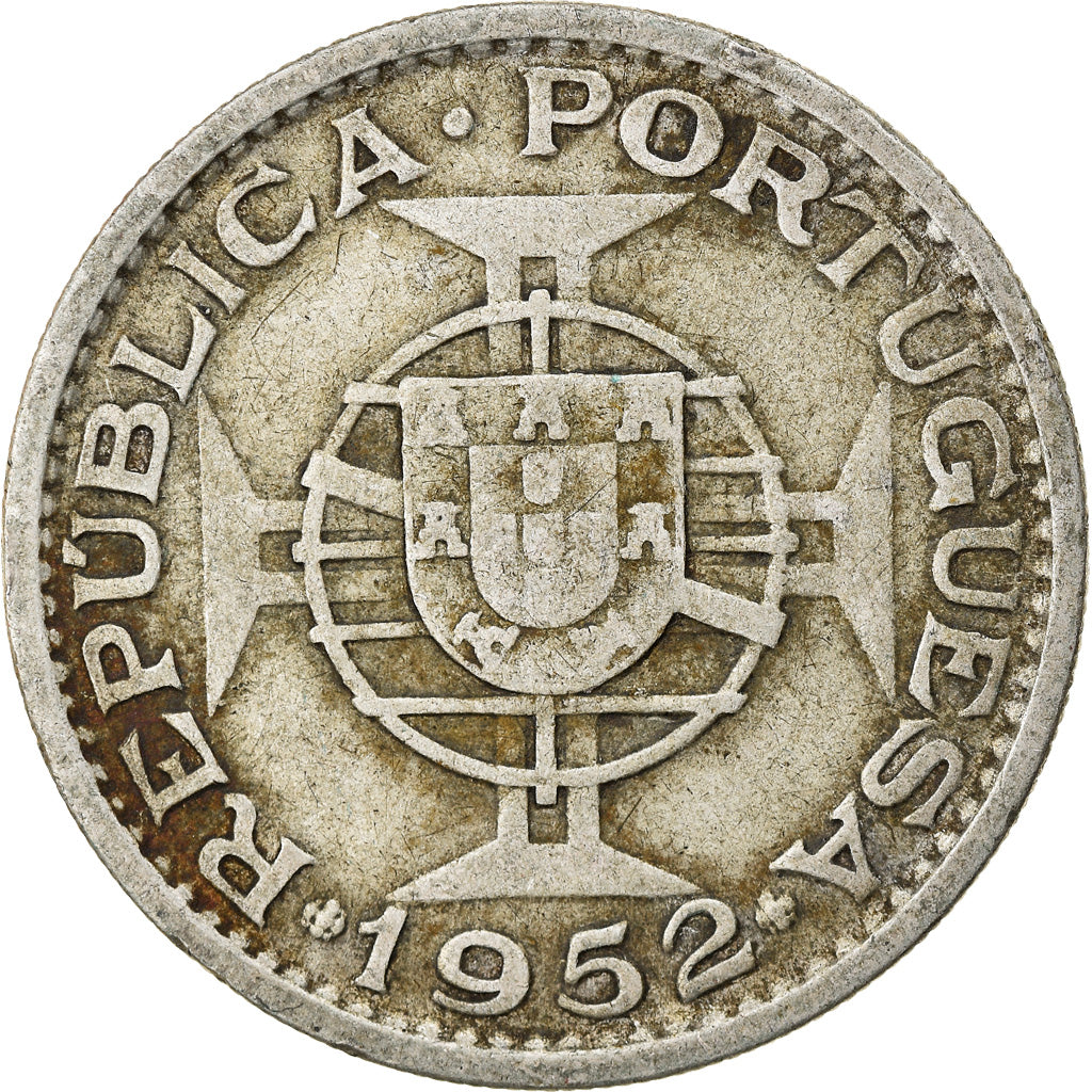 Coin, Mozambique, 20 Escudos, 1952, VF(30-35), Silver, KM:80