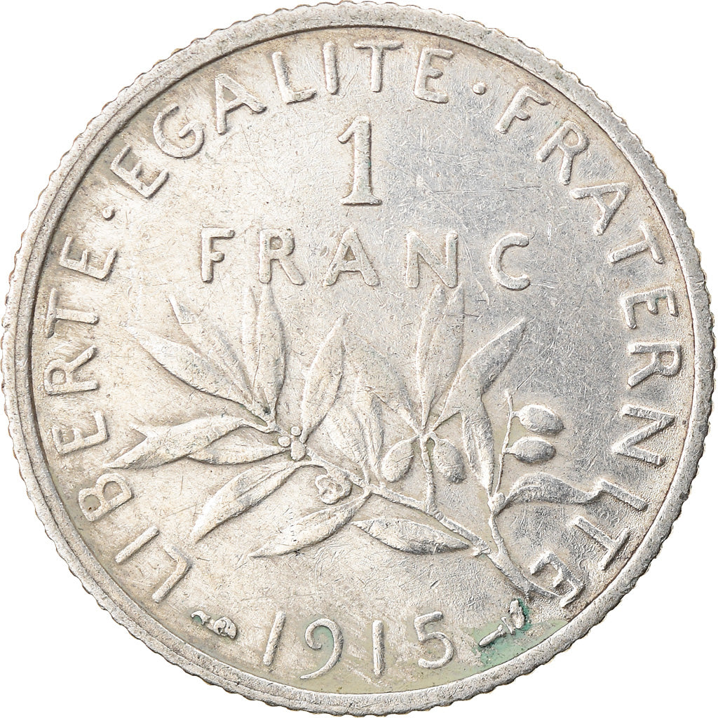 Moneta, Francia, Semeuse, Franc, 1915, Paris, BB, Argento, KM:844.1, Gadoury:467