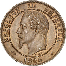 FRANCE, Napoléon III, 10 Centimes, 1864, Strasbourg, KM #798.2, MS(60-62), B...