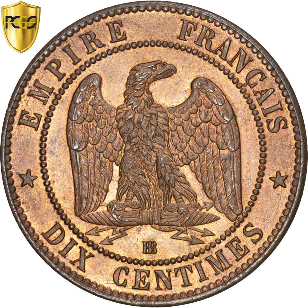 Coin, France, Napoleon III, Napoléon III, 10 Centimes, 1864, Strasbourg, PCGS