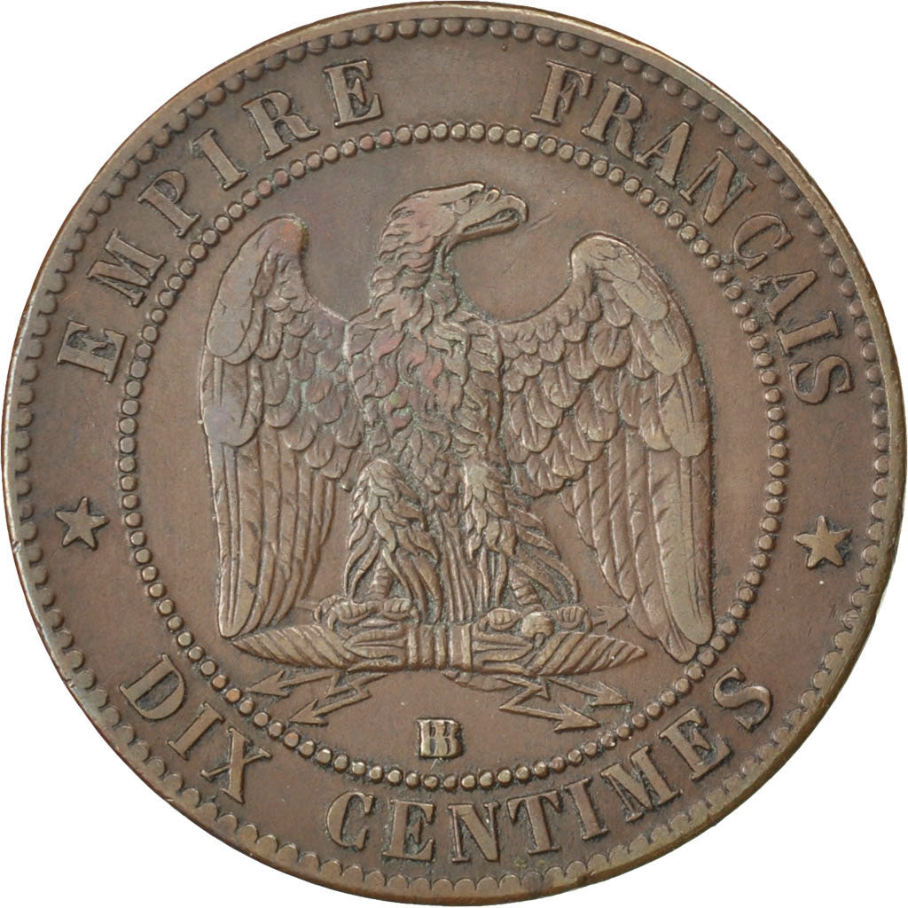 Monnaie, France, Napoleon III, Napoléon III, 10 Centimes, 1864, Strasbourg