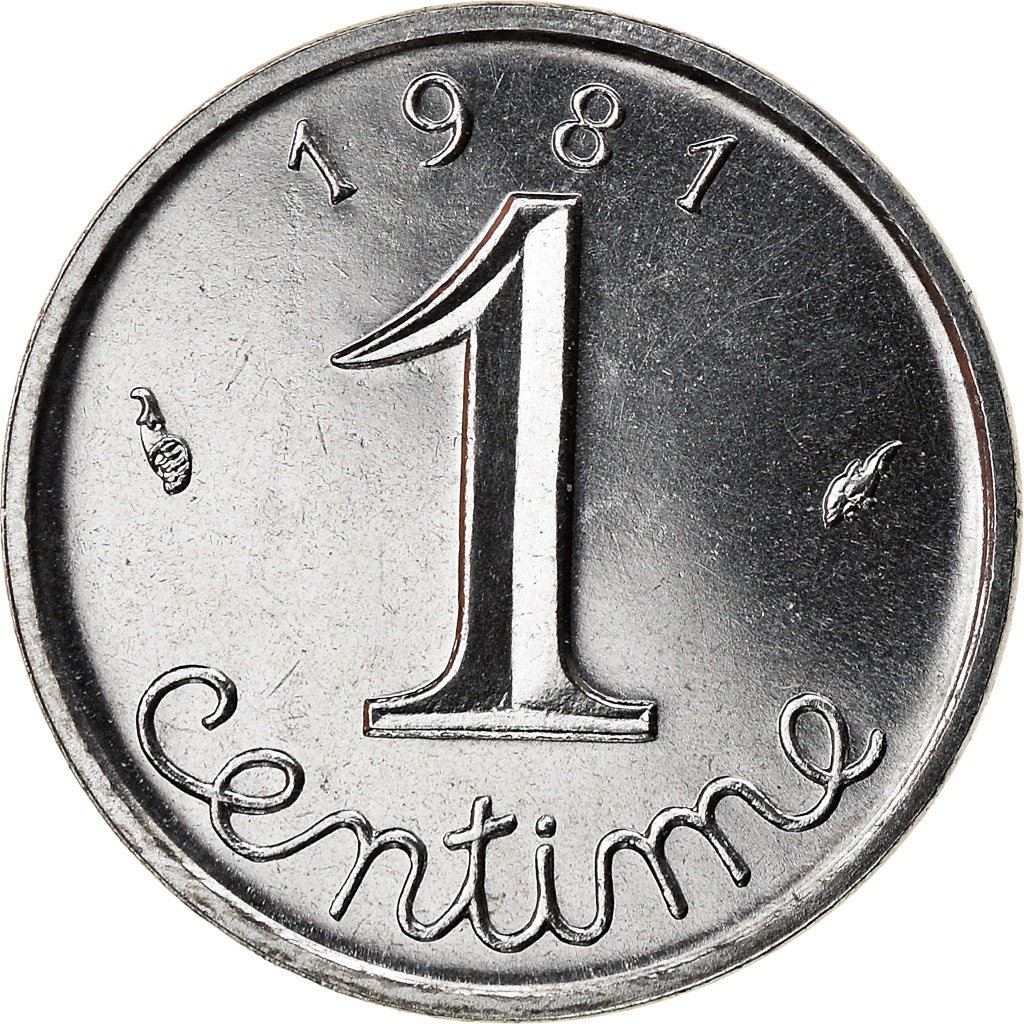 Coin, France, Épi, Centime, 1981, Paris, AU(55-58), Stainless Steel, KM:928