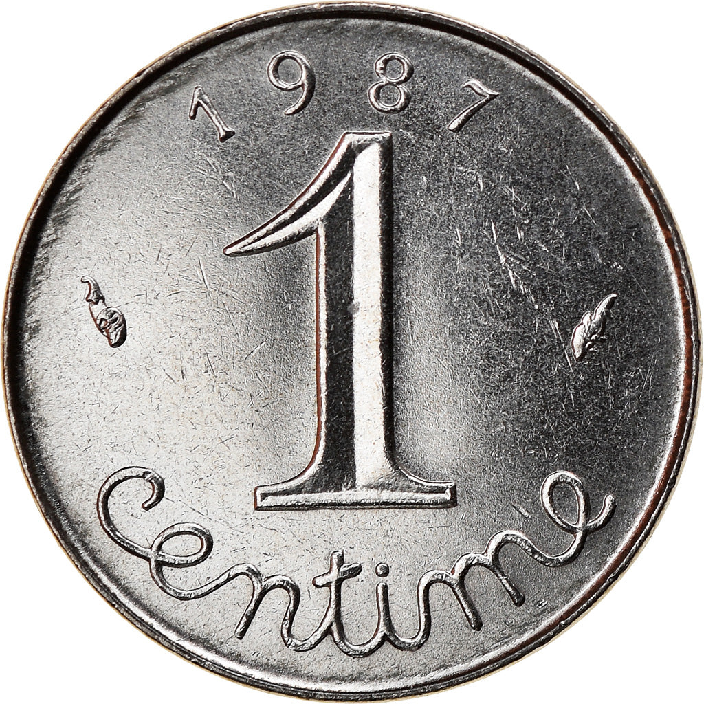Munten, Frankrijk, Épi, Centime, 1987, Paris, ZF+, Stainless Steel, KM:928