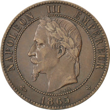 Second Empire, 10 Centimes Napoléon III tête laurée 1865 BB, KM 798.2