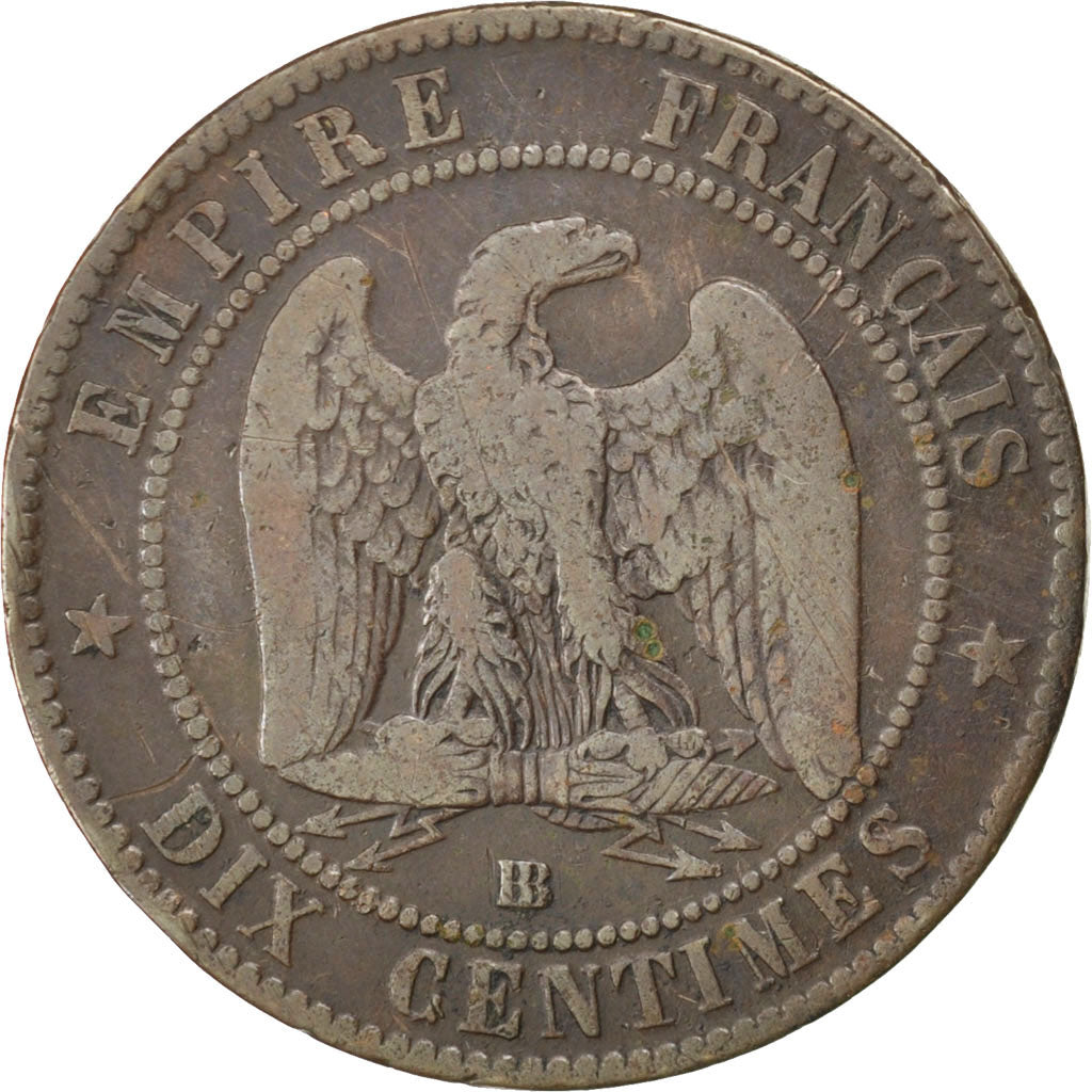 Second Empire, 10 Centimes Napoléon III tête laurée 1865 BB, KM 798.2