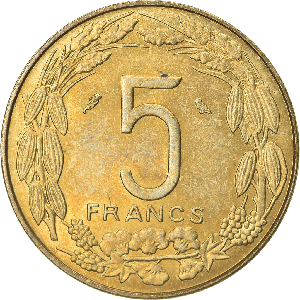 Coin, EQUATORIAL AFRICAN STATES, 5 Francs, 1970, Paris, AU(55-58)