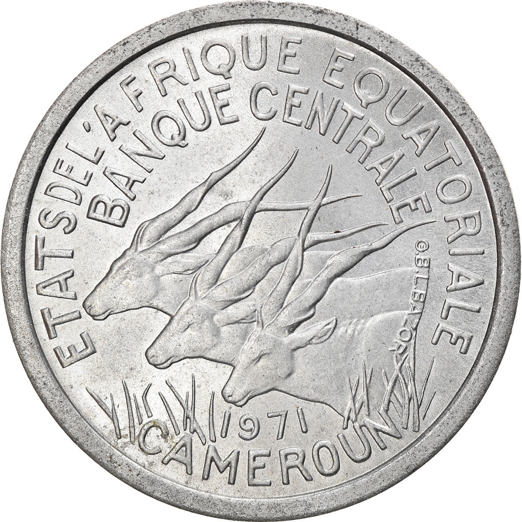 Coin, EQUATORIAL AFRICAN STATES, Franc, 1971, Paris, AU(55-58), Aluminum, KM:6