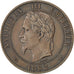 FRANCE, Napoléon III, 10 Centimes, 1862, Bordeaux, KM #798.3, EF(40-45), Bronze,