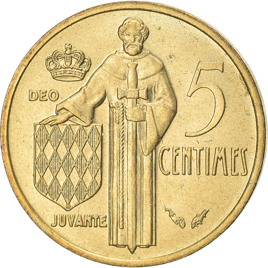 Coin, Monaco, Rainier III, 5 Centimes, 1977, AU(55-58), Aluminum-Bronze, KM:156