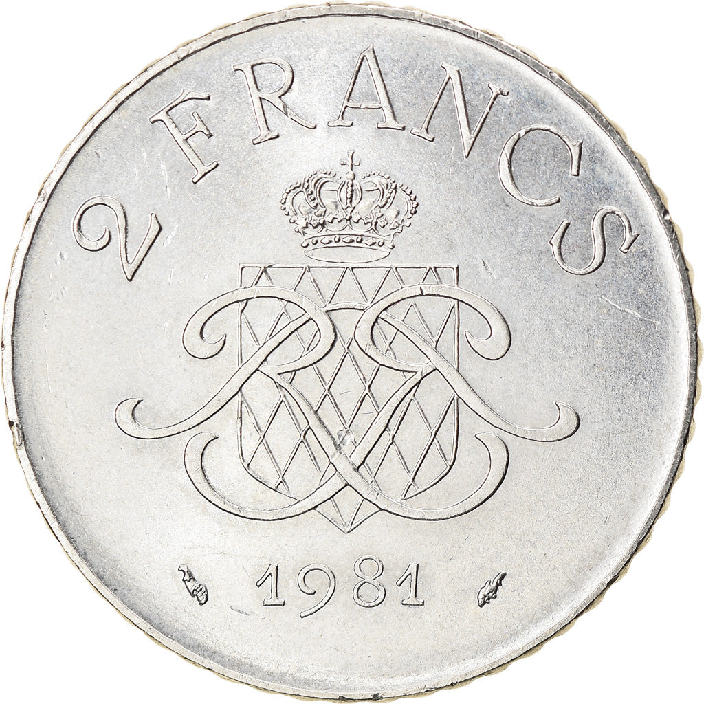 Monnaie, Monaco, Rainier III, 2 Francs, 1981, TTB+, Nickel, Gadoury:MC 151